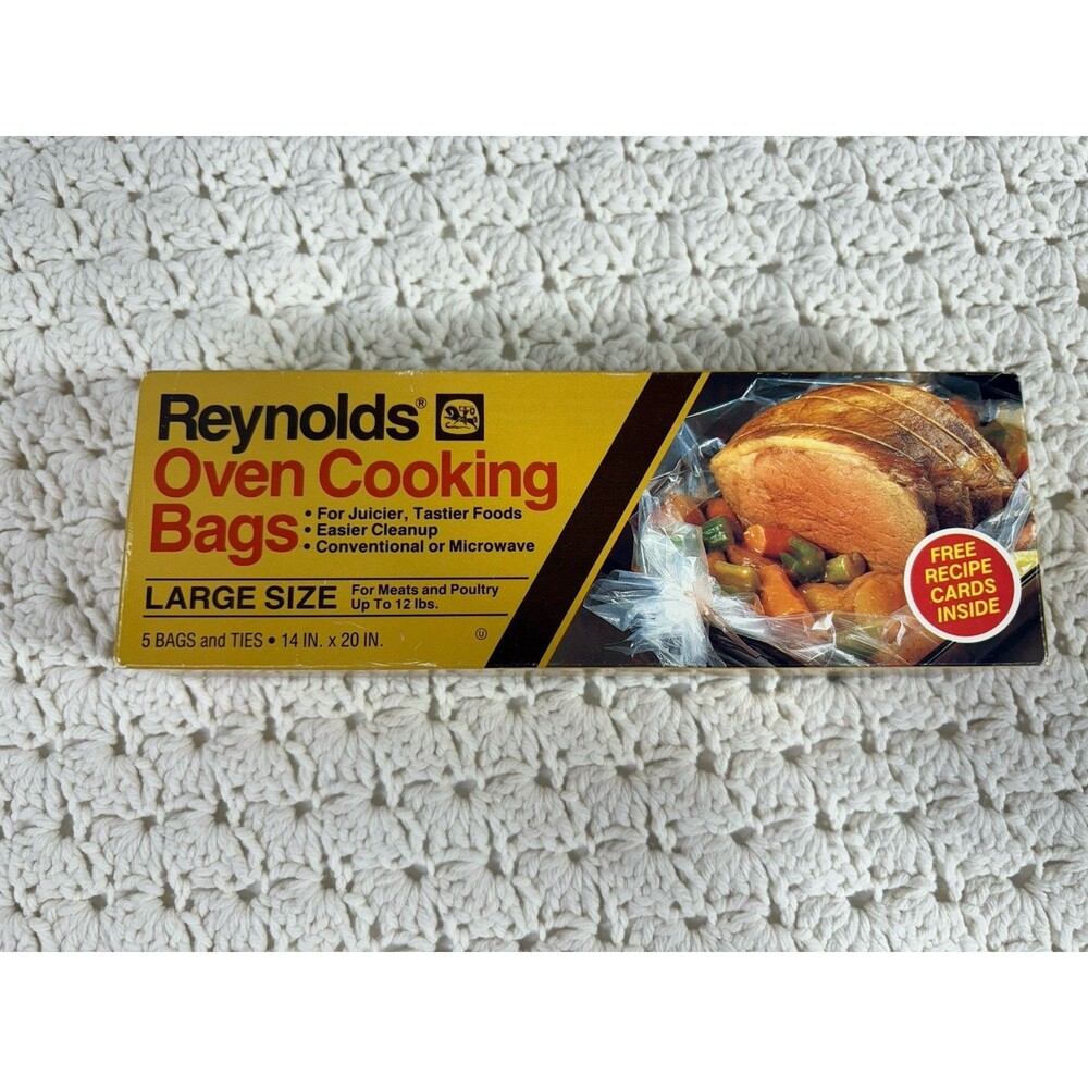 Vintage Reynolds Oven Cooking Bags Large Box of 5 14" x 20" New Old Stock